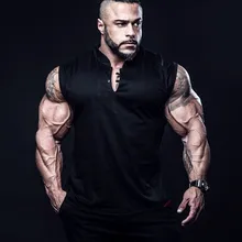 Летний Стиль, мужской хлопковый жилет, майка без рукавов для занятий спортом, фитнесом, бега, поло с воротником-стойка, рубашка