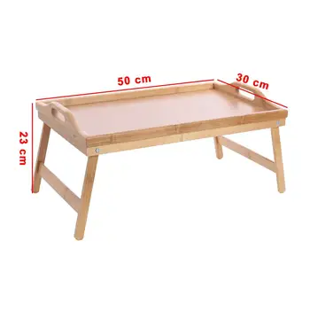 

Foldable Bamboo Wood Bed Tray Breakfast In Bed Laptop Desk Simple Dining Table For Sofa Bed Table Picnic With Handle