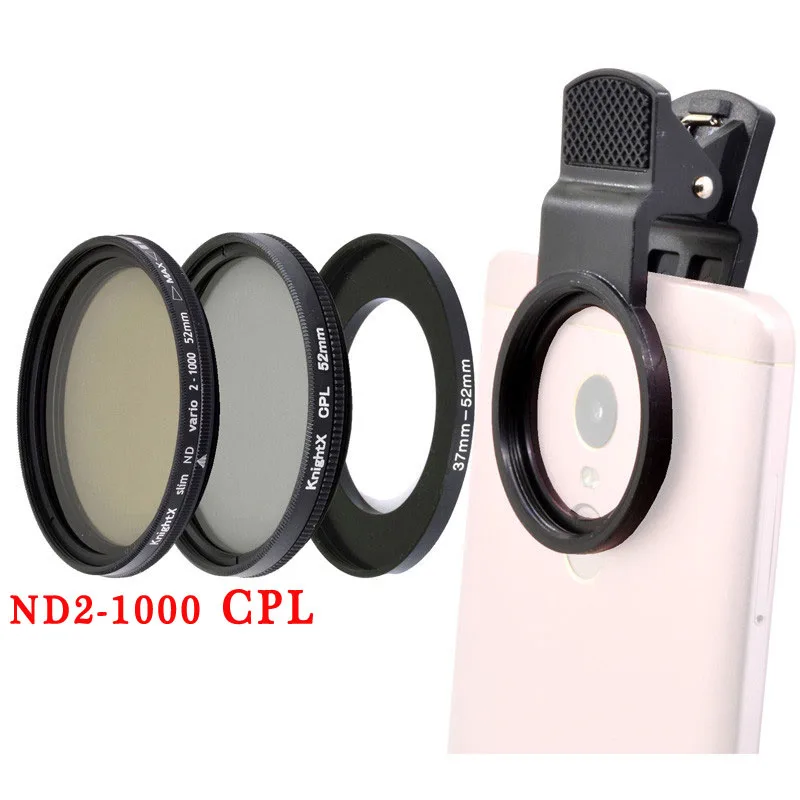 mobile phone camera lens KnightX Universal Neutral Density ND smartphone Camera filter 52MM macro lens for  phone  mobile android cellphone cell phone lens kit Lenses