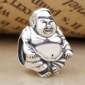 

Original Vintage Cute Relax Meditation Buddha Beads Fit 925 Sterling Silver Bead Charm Bracelet Bangle DIY Jewelry