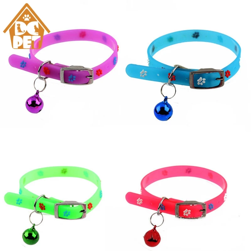 

New Super Soft Silicone Dog Collar with Bells Adjustable Elastic Cat Dog Collars For Small Medium Kitten Puppy Pet Products