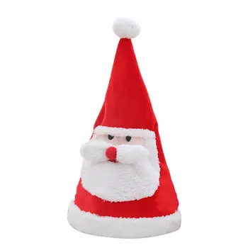 

Christmas Decoration Creative Plush Toy Electric Santa Claus Hat With Music Glowing Hat Christmas Gift