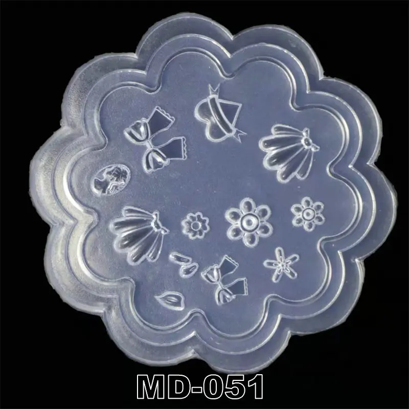 3D Carving Silicone Nail Mold Stamping Template Camellia/Shell/Bow Tie/Star Pattern DIY UV Gel Acrylic Crystal MD040-MD051