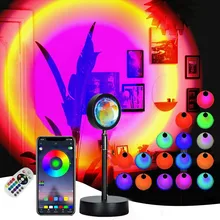 

Sunset Lamp Smart Bluetooth Projector Night Light Sunset Projection Led Night Light for Bedroom Atmosphere Lamp Home Decoration
