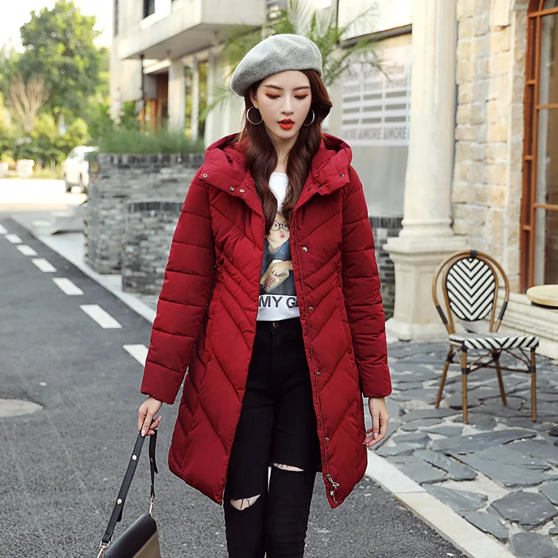 

Photo Shoot New Style down Jacket Women's Mid-length Slim Fit Slimming Thick Cotton Coat