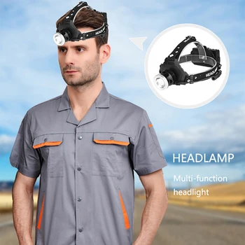 

for Outdoor Camping Night Fishing USB XHP50 LED Headlight 5 Modes 2000LM Telescopic Zoom Torch Lamp for Fishing