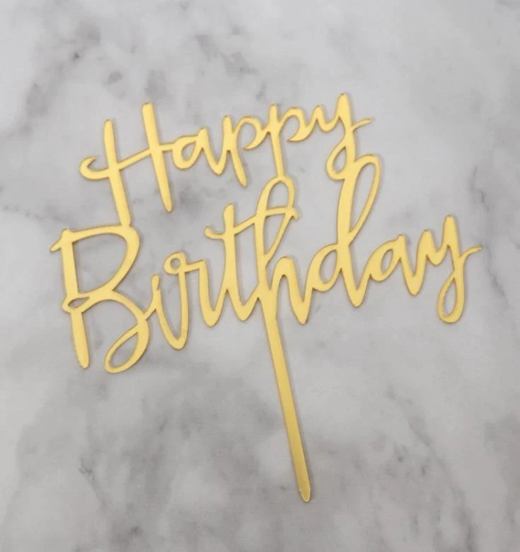 1 шт. милые украшения для торта на день рождения из розового золота с золотым