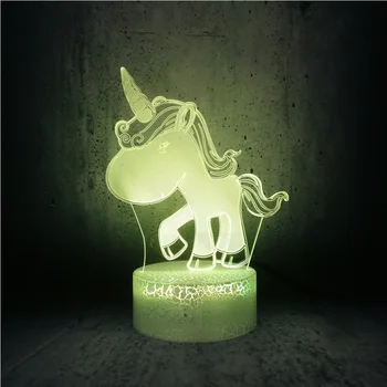 

Lovely Cartoon Unicorn 3D LED LAMP NIGHT LIGHT RGB Bulb Decorative Gift Children Toys Luminaria LAVA Exhibition kids room decor