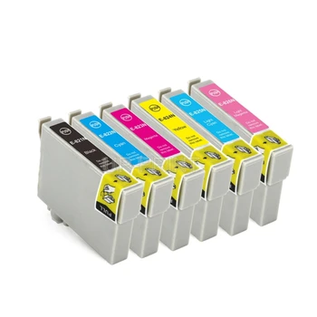 

UP 6 X full ink cartridge T0821 compatible for Epson T50 T59 TX650 TX800 TX710W R270 R270 R290 R295 R390 RX590 RX610 RX615