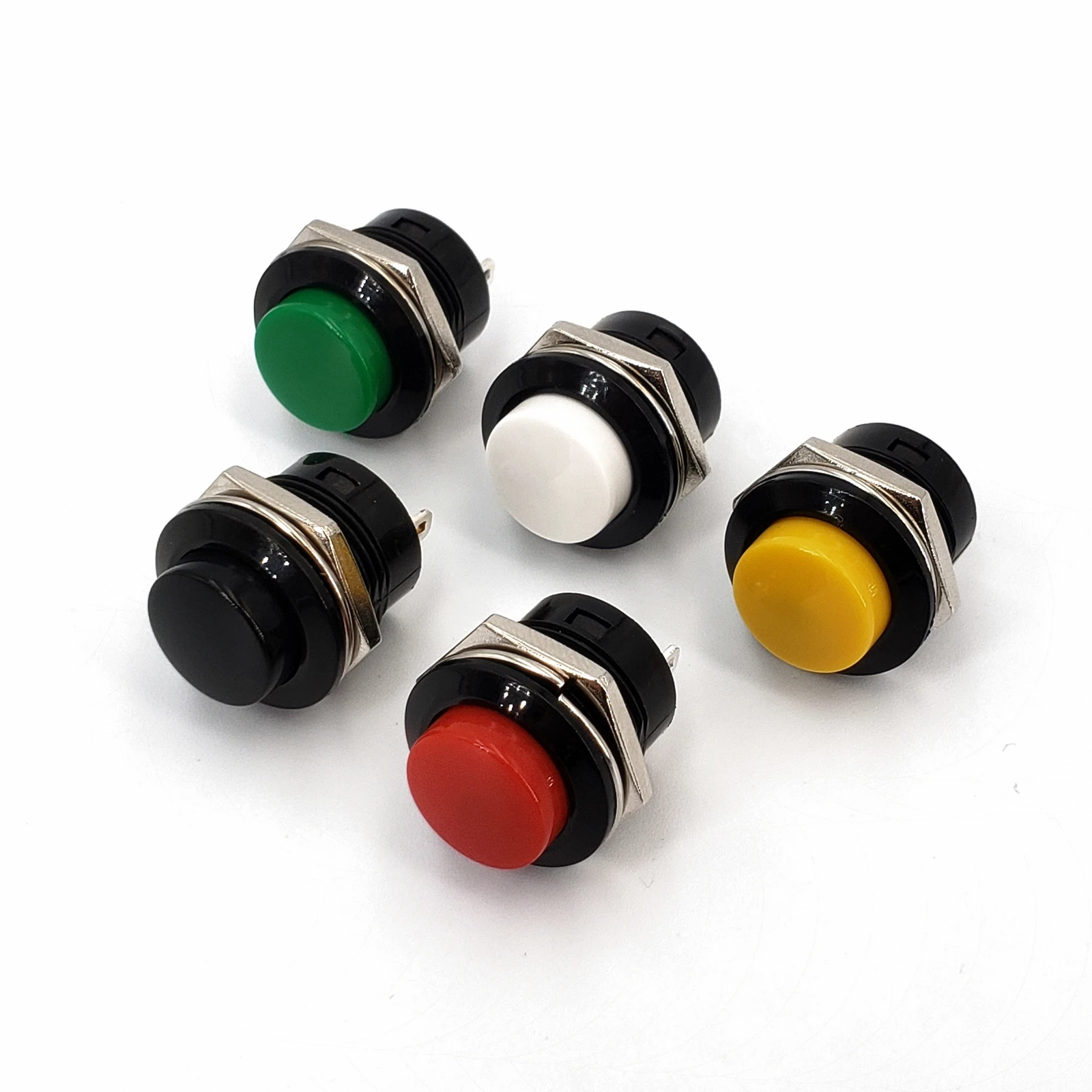 5Pcs PB05A Red 7mm 2Pin 1NO Maintained ON-OFF Mini Push Button Switch 