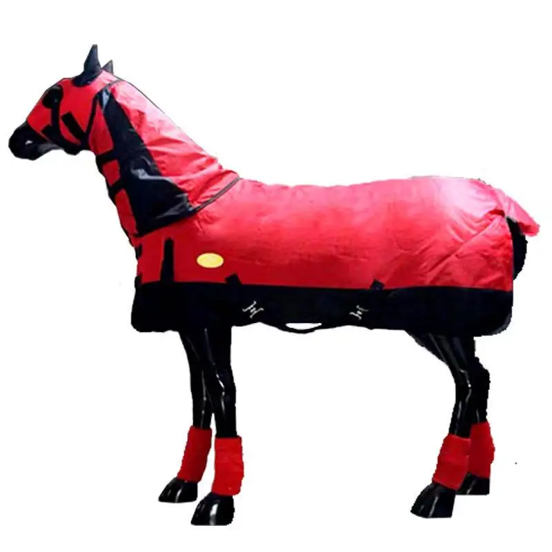 Winter Cold-Proof Horsecloth with Neck Removable Waterproof and Breathable Horse Sheet Horse Blanket