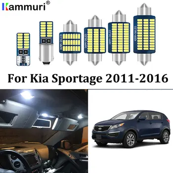 

KAMMURI 11pcs White Error Free Interior LED Light Package Kit for Kia Sportage Dome Trunk License Plate Light (2011-2016)