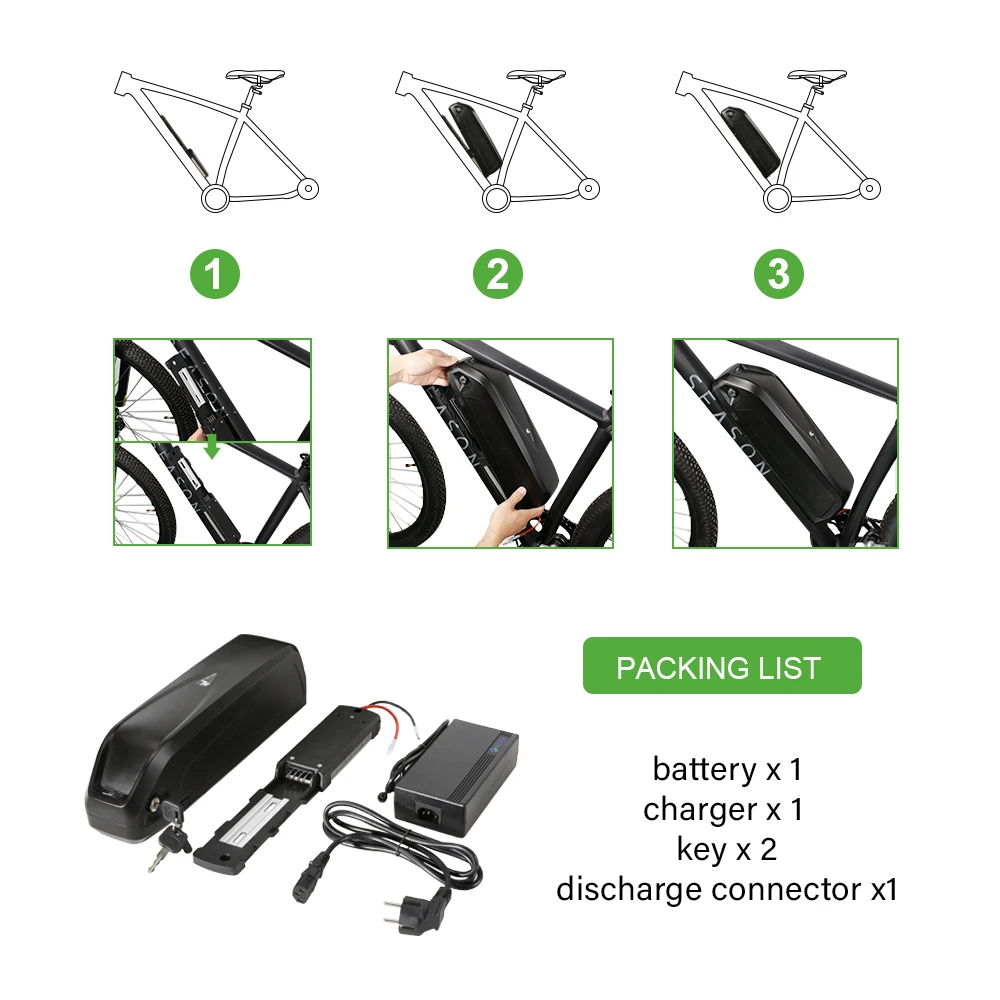 Hailong Ebike батарея 36В 48В 18650 литиевая с USB для электровелосипеда Velo электрика мотора