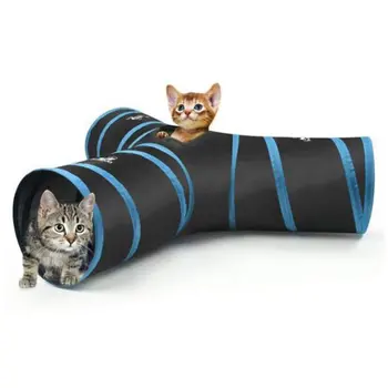 

Cat Ring Paper Four-way Tunnel Intellectual Benefit Cat Toy Drill Bucket Foldable Cat Channel Four-way