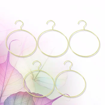 

5pcs Round Clothes Hangers Iron Round Hangers Creative Scarf Hangers Metal Round Hanger (Golden)