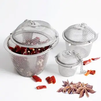 

Stainless Steel Tea Infuser Sphere Mesh Tea Strainer Herbal Locking Herb Spice Filter Diffuser Reusable Tea Ball Kitchen Gadgets