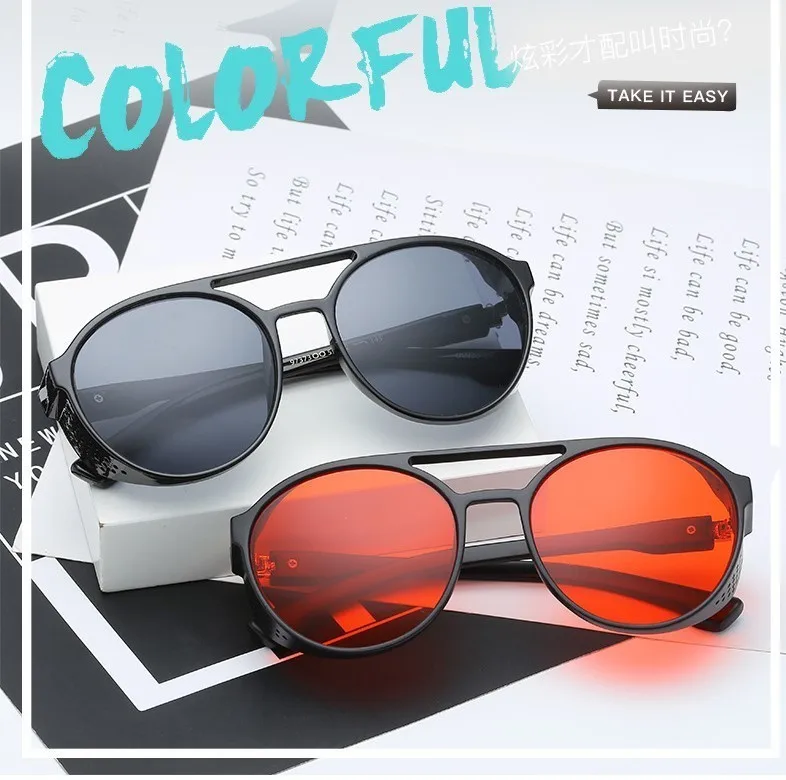 Черные мужские солнцезащитные очки в стиле панк, новая мода, толстая оправа, мужские роскошные брендовые солнцезащитные очки, Винтажные Солнцезащитные очки, Uv400
