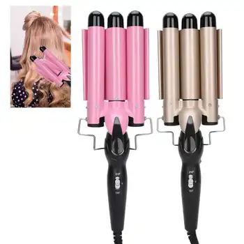 

2 Gears Adjustable Electric Hair Curling Iron Ceramics Triple Barrel Negative Ion Hair Curler Waver Egg Roll Hair Styling Wand