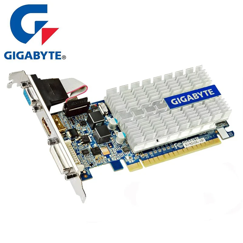 best graphics card for gaming pc GIGABYTE G210 1GB Graphics Cards 64Bit GDDR3 Video Card Original GT210 for nVIDIA Geforce GPU games Dvi VGA GT630 GT730 Used graphics cards computer