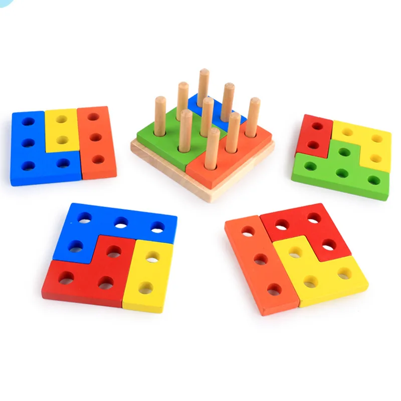 Монтессори игрушки Обучающие деревянные математические игрушки для детей Раннее Обучение улучшают детский интеллект геометрические формы соответствия