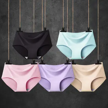 

Sexy Underwear 5pcs/lots Seamless Panties Women's Undepants Ladies Majtki Bezszwowe Under Wear Women Ice Silk Knickers Briefs