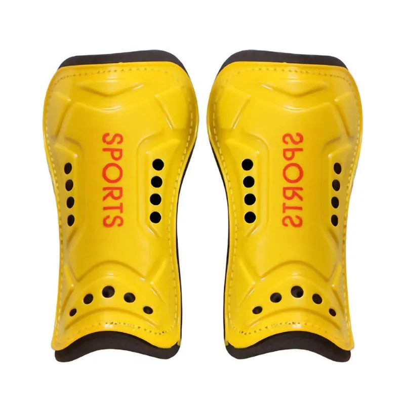 yellow for adult 1 Pair Soccer Shin Guards Pads For Adult Kids Football Shin Pads Leg Sleeves Soccer Shin Pads Adult Knee Support NEW - Цвет: yellow for adult