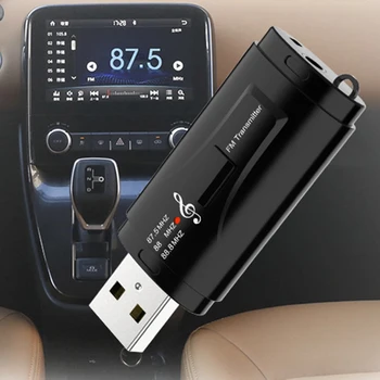 

Home USB Charger Radio Adapter FM Transmitter Bluetooth Receiver ABS Wireless Music Car Accessories Black Mini 3.5 AUX