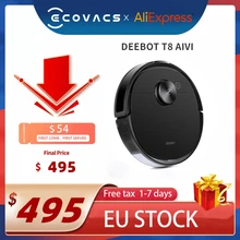 EU STOCK Original ECOVACS DEEBOT T8 AIVI Vacuum Cleaner Robot with OZMO Pro APP Function English speaking China Version