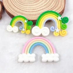 60pcs /lot rainbow charms resin charms necklace pendant keychain charms for DIY earring decoration