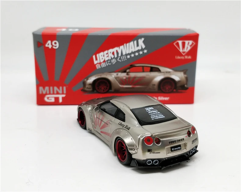 Мини GT 1: 64 LB работает Nissan GTR R35 тип 1 сатин серебро LHD/RHD литой модель автомобиля