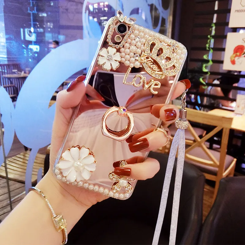 Роскошный сверкающий чехол с кристаллами mi rror телефонный для Xiaomi 5s 6 8 9 Lite SE 5X 6X A2