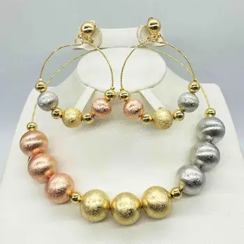 

HOT Fashion jewelry set Nigeria Dubai gold-color African bead jewelry wedding jewelry set african beads jewelry sets