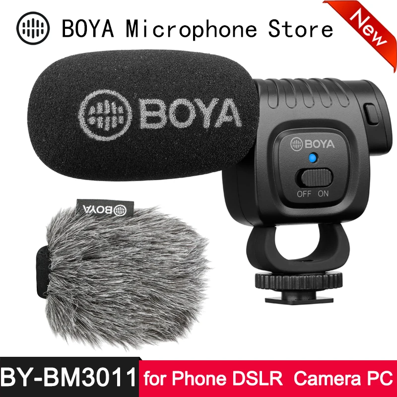 

on Camera Microphone Cardioid Condenser Audio Video Mic for Canon Nikon DSLR PC Smartphone Live Streaming Vlog
