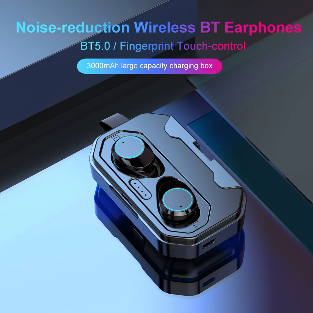 Bluetooth наушники BT5.0 стерео наушники TWS беспроводные наушники HIFI Звук наушники спортивные водонепроницаемые с зарядным устройством 3000 мАч