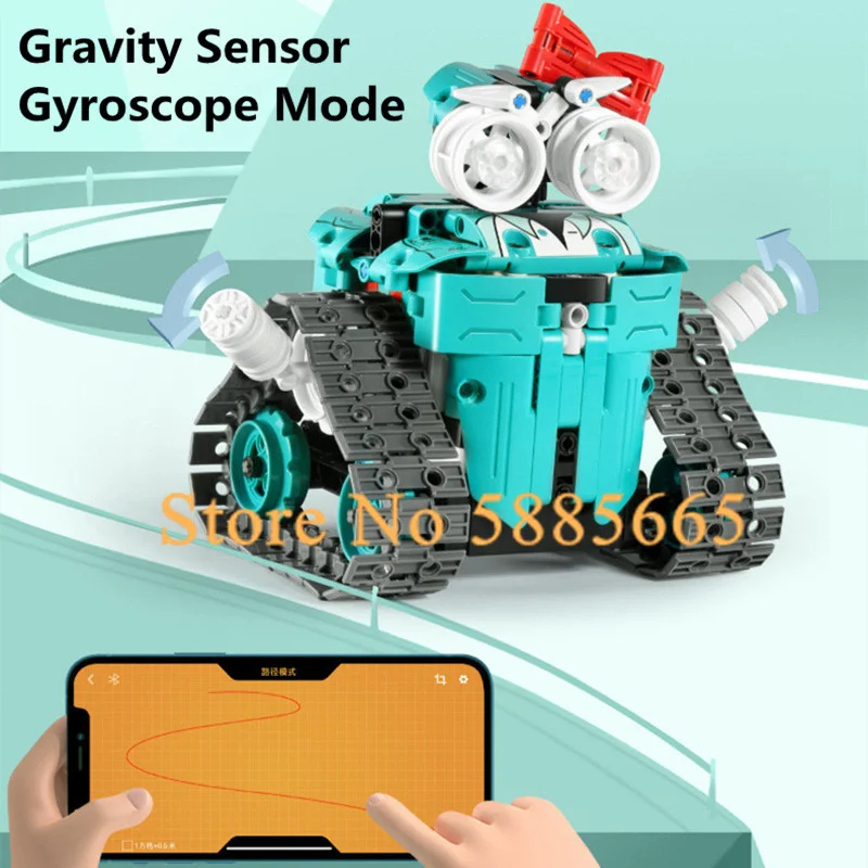 3 In 1 Shape Dual Mode Remote Control Tank  DIY Building Blocks Graphics Programming 360°Rotation Gravity Sensor RC Car Toy Gift 3