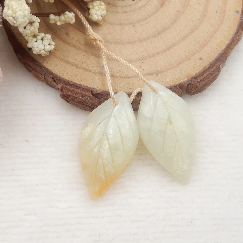 

Wholesale gemstone,Carved Leaves Amazonite Earrings Beads,Charms Women Earring Jewelry Gift Gem Customized,