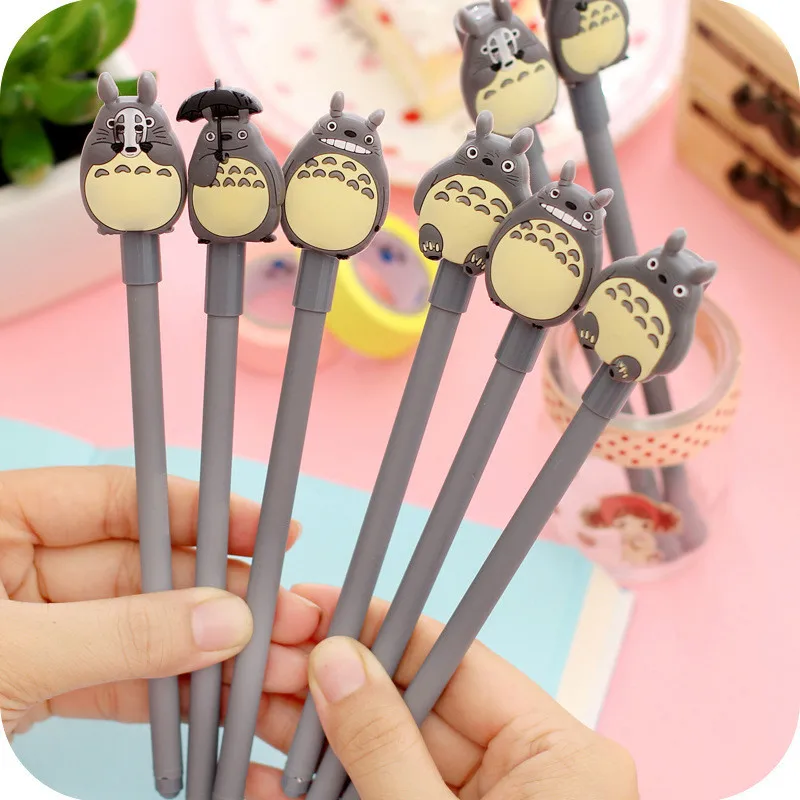 Korean creative gel pens stationery cartoon cute gray cat black neutral pen Office & School Supplies
