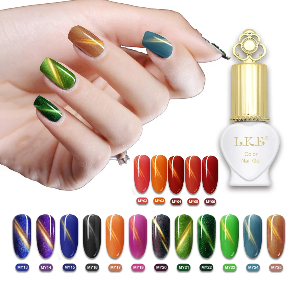 New Nail Art Design Manicure LKE 8ML Soak Off Enamel 9D cat eyes magnetic Gel Polish UV Lacquer Varnish | Красота и здоровье