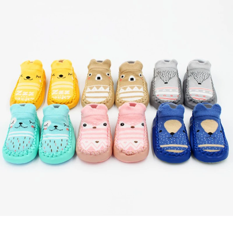 New Fashion Baby Socks With Rubber Soles Infant Sock Newborn Autumn Winter Children Floor Socks Shoes Anti Slip Soft Sole Sock