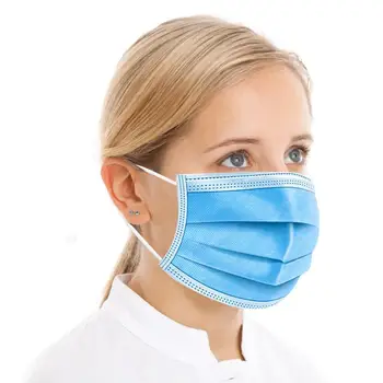 

High Quality 20PCS 3-layer Non-woven Face Mouth Masks Disposable Meltblown Cloth Masks Care Elastic Earloop Mask In Stock