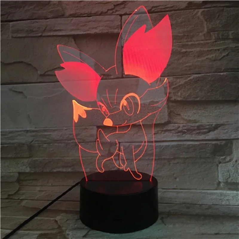 VCity Pokemon 3D ночник Fennekin Rowlet Entei мультяшный светильник прекрасные подарки для Детские вееры домашняя спальня атмосферное освещение Декор