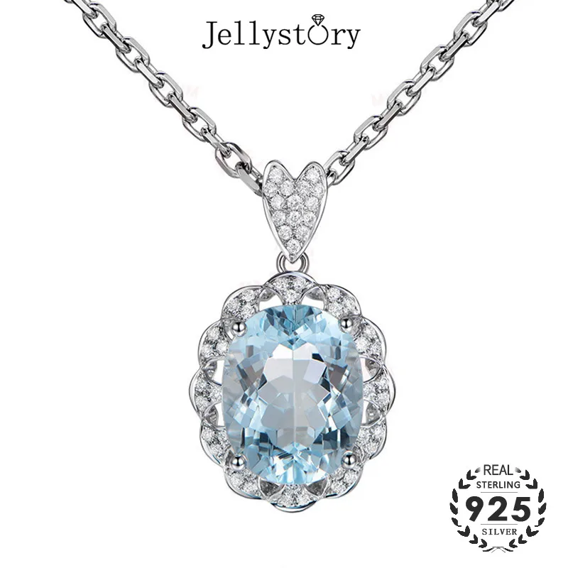 Jellystory элегантный 925 серебряные ювелирные изделия ожерелье с овальной Форма