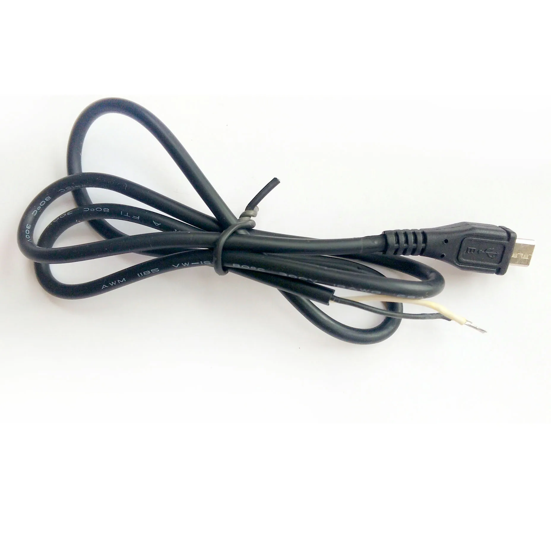 15 шт. высококачественный черный штекер micro Usb 2 провода кабель питания шнур для