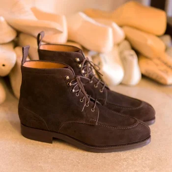 

Men Boots High Quality Pu Leather New Fashion Lace-up Boots Male Casual Luxury Formal Dress Martin Boots Zapatos De Hombre HB045