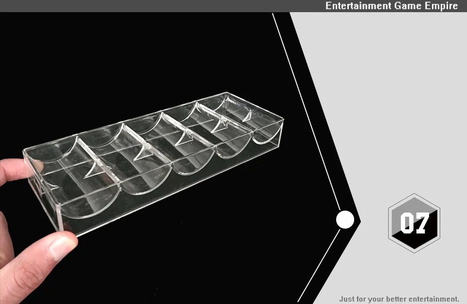 2 Yernea High-quality Poker Chips Box Set Texas 100Pcs Chip Box Acrylic Transparent Portable Baccarat Tray Casinos No cover (7)