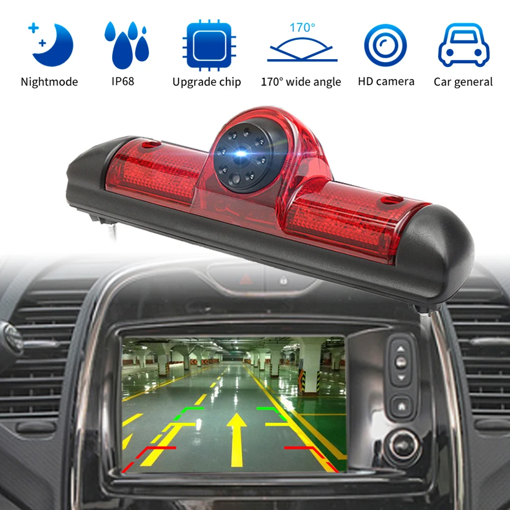 Car Rear View Brake Light Camera Car Reversing Camera 8Led Light Infrared Night-Vision Camera for Fiat Ducato Peugeot Boxer Citr