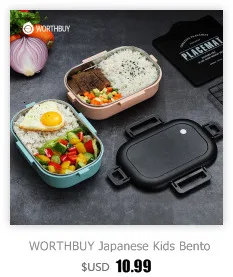 WORTHBUY японский Bento Box с отделениями 304 нержавеющая сталь Ланч-бокс для детей микроволновая печь контейнер для еды с набором посуды