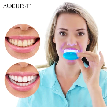 

AuQuest Teeth Whitening Kit with LED Light Mini Painless Travel Friendly Whitener Dental Care Brighten Sensitive Teeth Oral Care