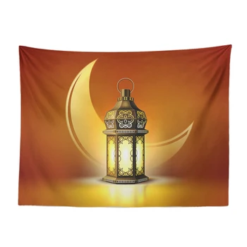 

Novel Muslim Tapestry Building Geometry Moon Diwali Lantern Living Room Decoration Wall Hanging Outdoor Picnic Resting Blanket