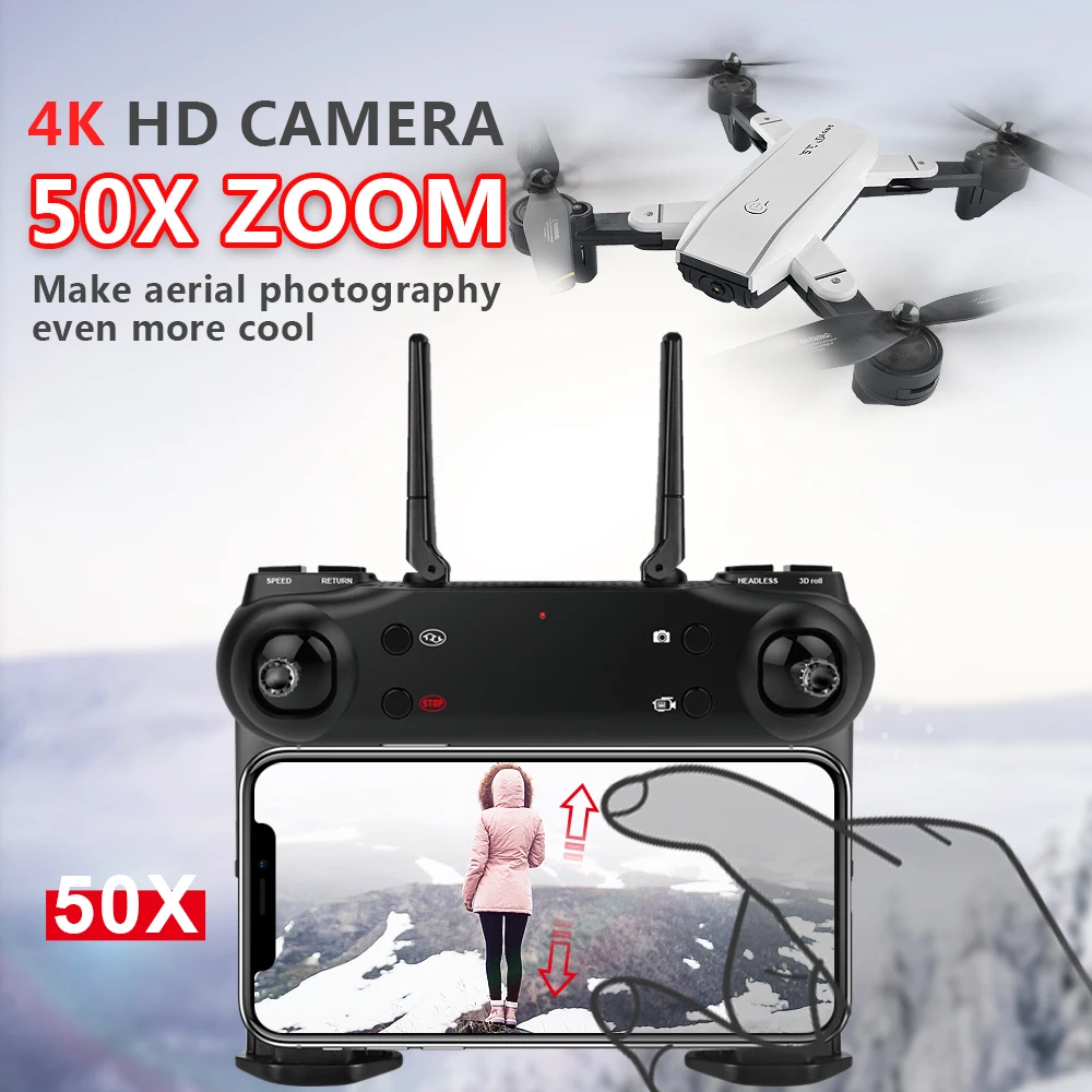 Лучший 4K Дрон с камерой 1080P 50x зум Профессиональный FPV Wi-Fi RC дроны удержание высоты авто возврат Дрон Квадрокоптер RC вертолет
